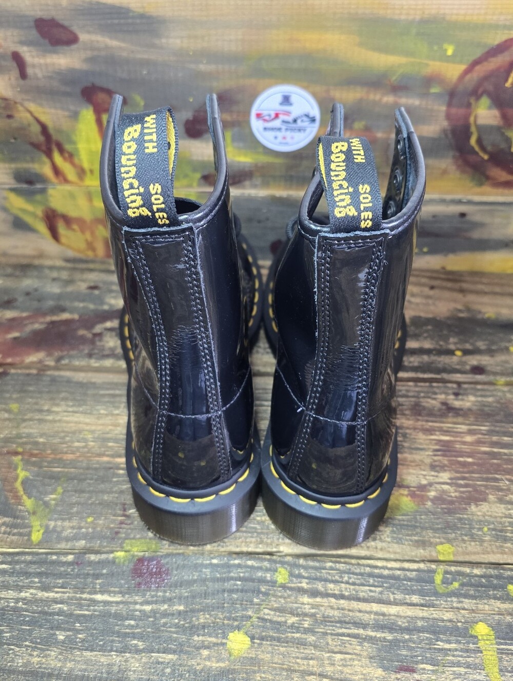 Dr. Martens Women Combat Boot Casual 1460 11821 Patent Leather Black Size 7 New - Picture 6 of 8